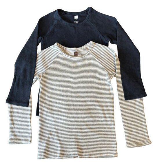 TEA COLLECTION Girls Purity Tee Bundle 5 5T Blue Gray Stripes Lot T-Shirts Tops - Picture 1 of 11
